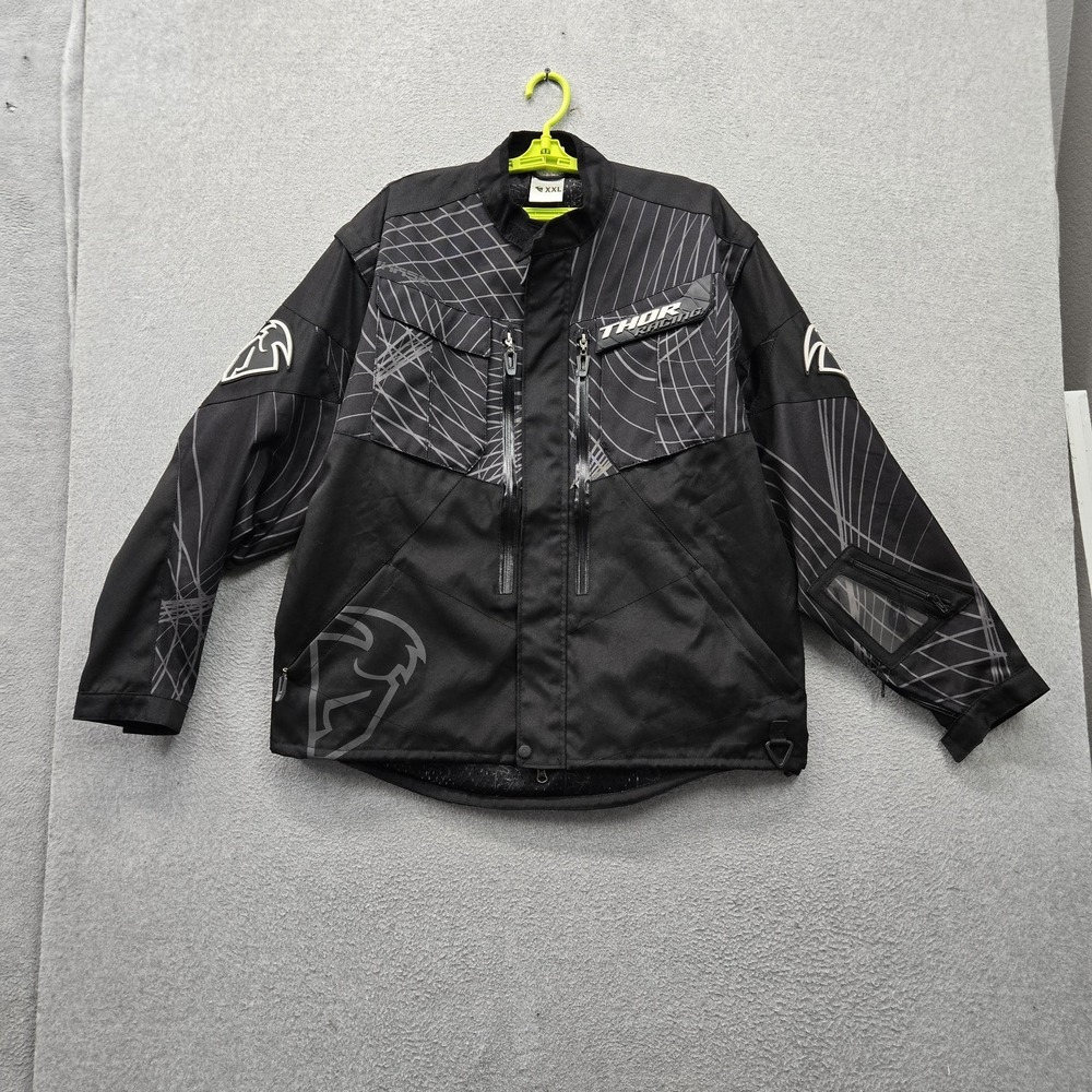 Thor Racing Men Jacket XXL Black Geometric Motorcycle Grunge